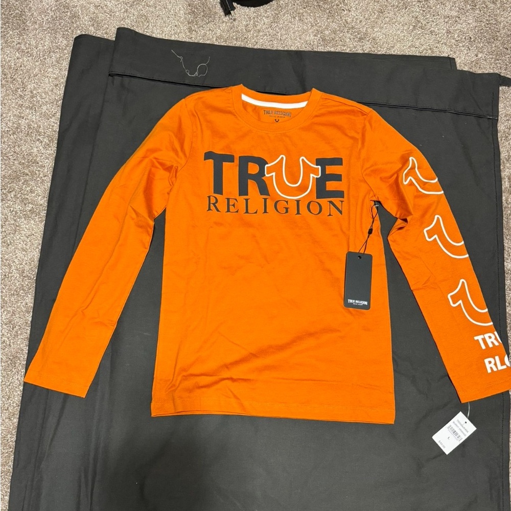 True Religion Bold Orange Long Sleeve Tee